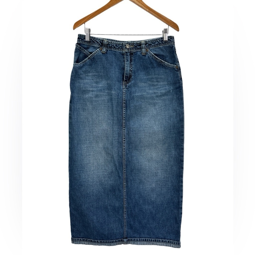 Vintage BKE Diva Long Maxi Straight Denim Skirt Medium Wash Modest